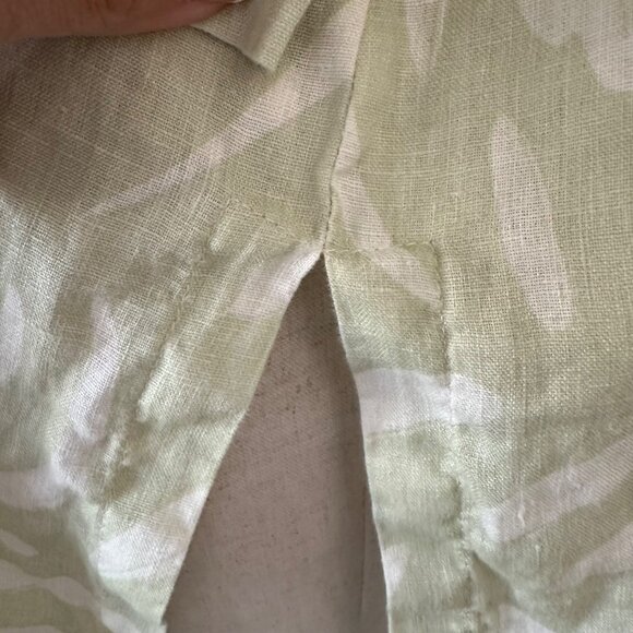 Stone Fox Wear Oversized Shirt Linen Aloe Lines Print Airy Lightweight XS/S - Picture 10 of 14